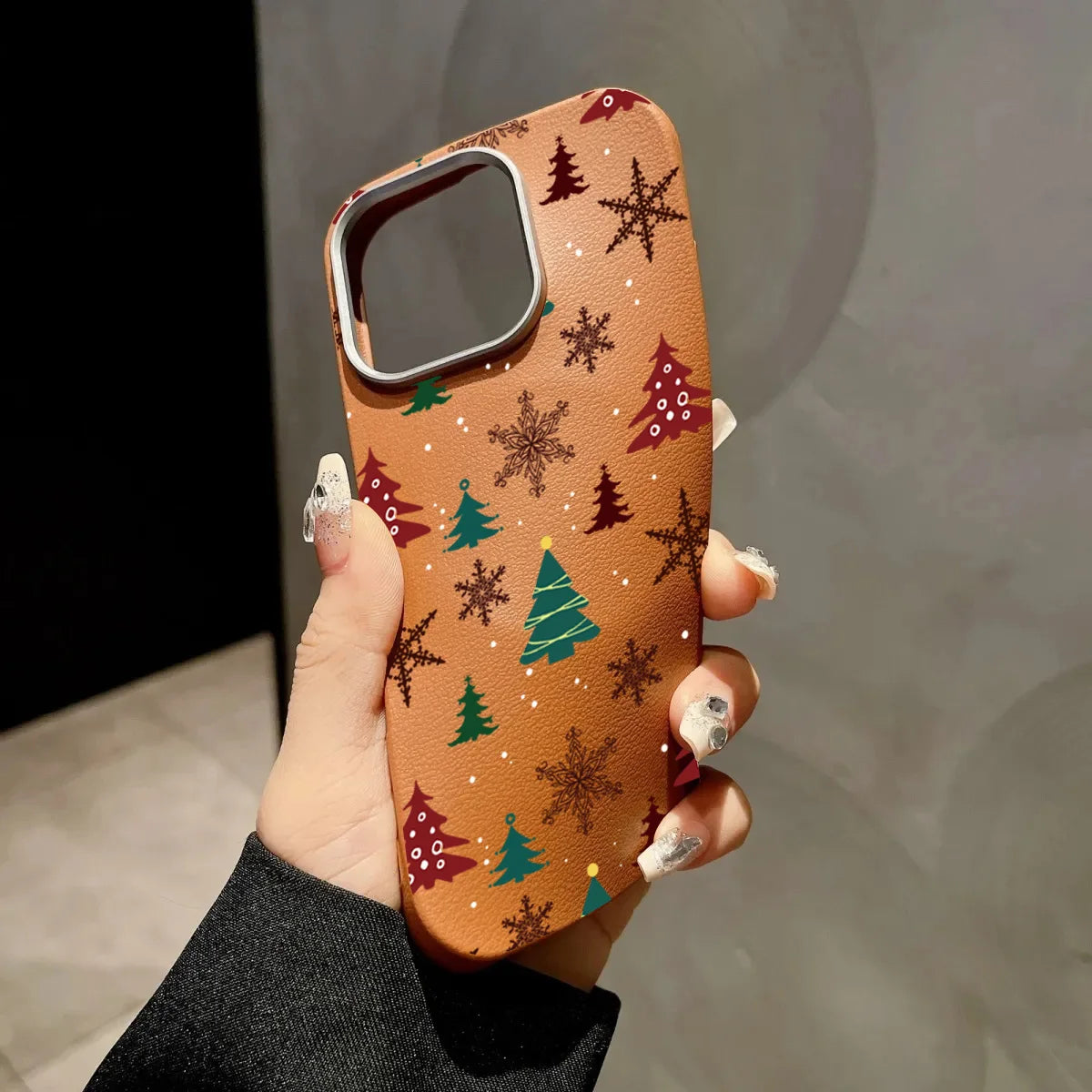 Christmas Tree Graphic Phone Case For iPhone 17 16 15 14 13 12 11 Pro Max X XR XS SE2 8 7 Plus Pro Air Matte Leather Back Cover