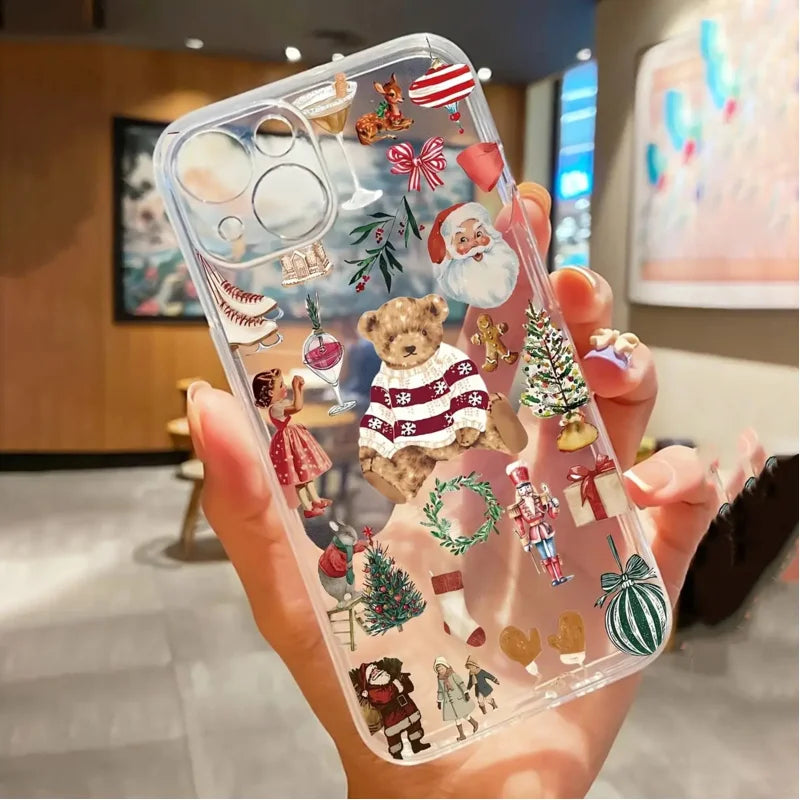 Christmas element series mobile phone case suitable for17/16/15/14/13/1211 Pro Max/Plus/X/8/7，Halloween Phone Case