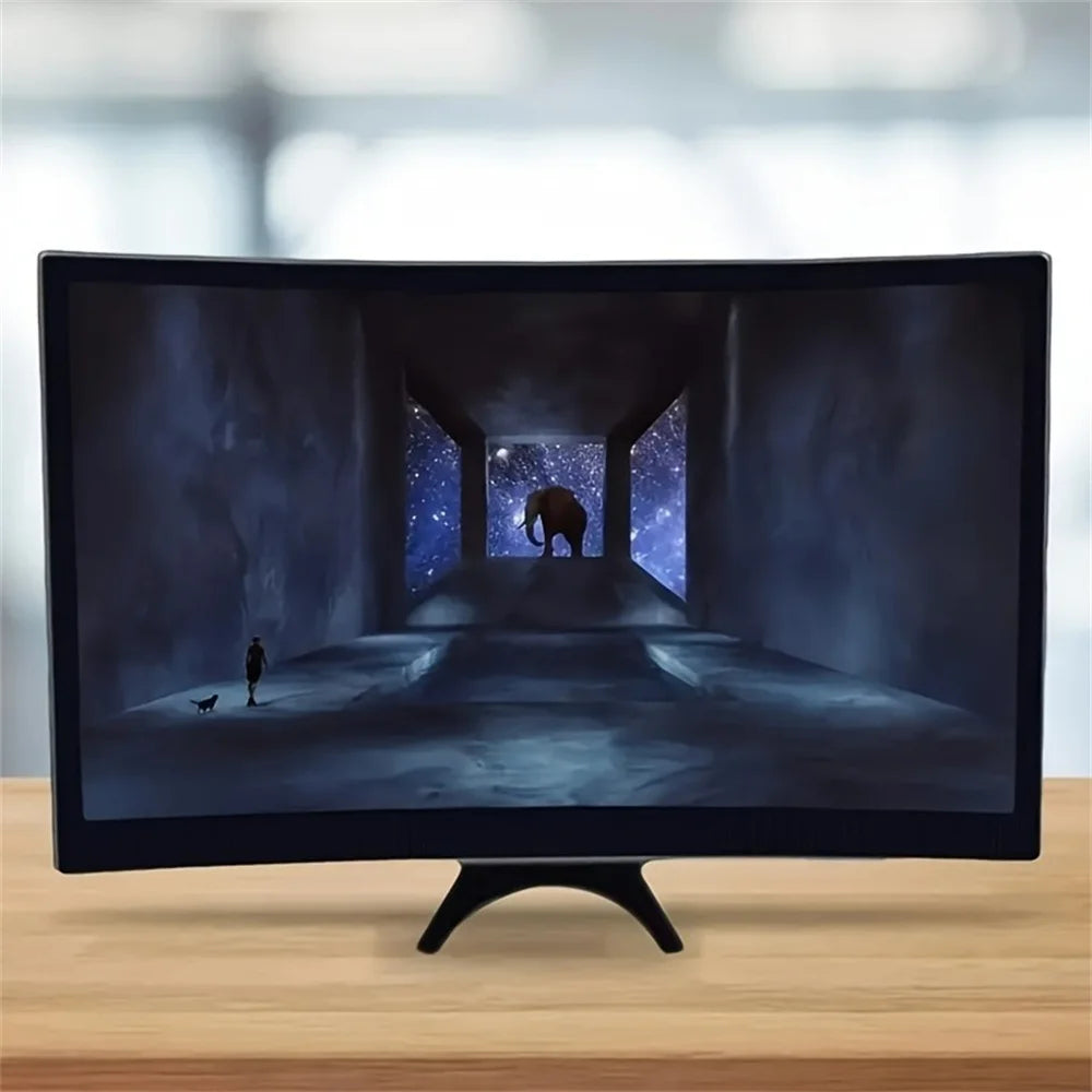 12 Inch/Phone Screen 3D HD Magnifier Movie Video Amplifier Holder Enlarger Screen Smart Phone Magnifying Curved Screen