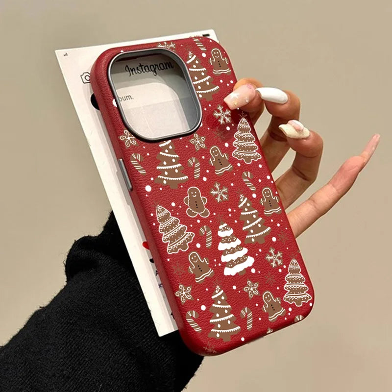 Christmas Tree Graphic Phone Case For iPhone 17 16 15 14 13 12 11 Pro Max X XR XS SE2 8 7 Plus Pro Air Matte Leather Back Cover